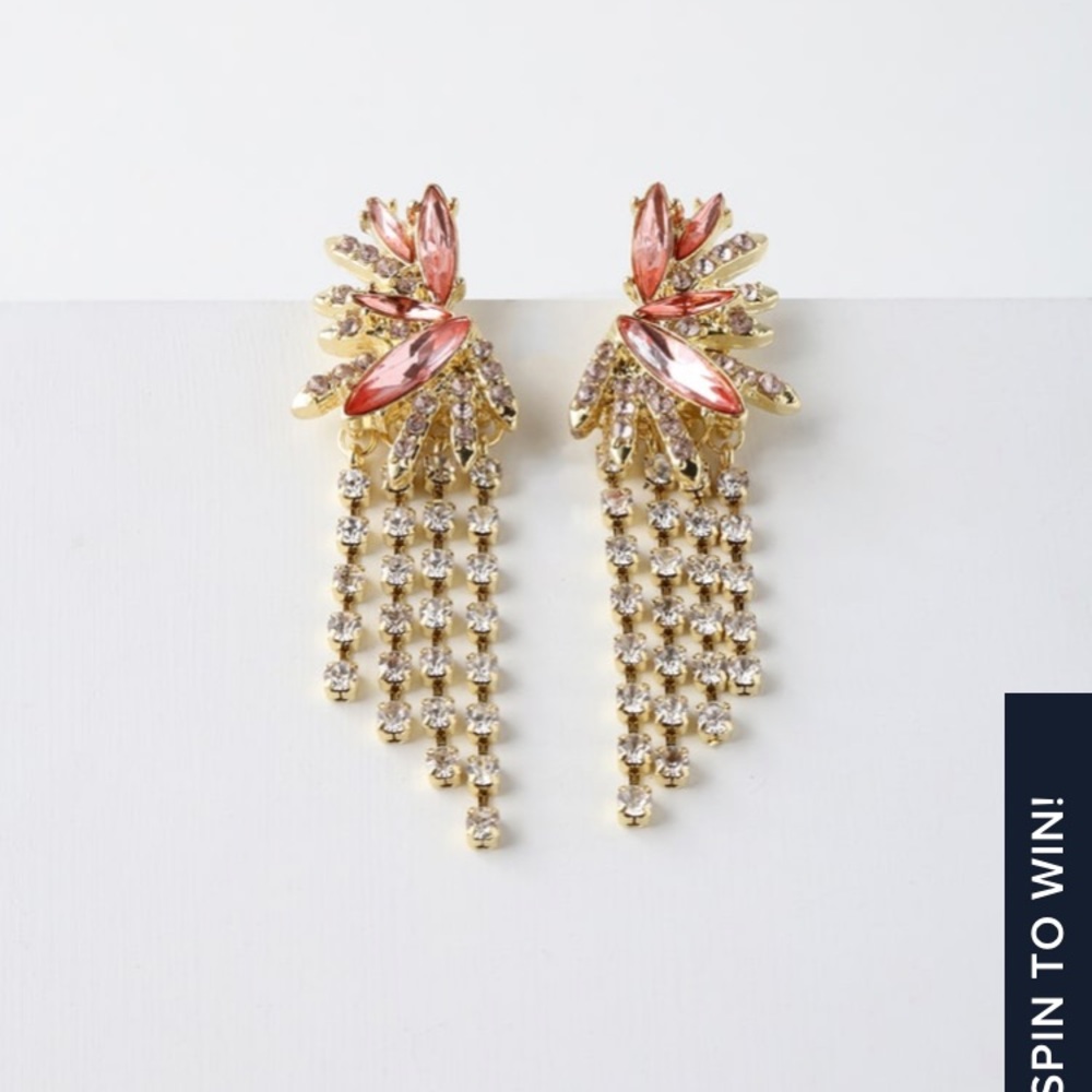 Glimmering Isle Gold and Pink Earrings